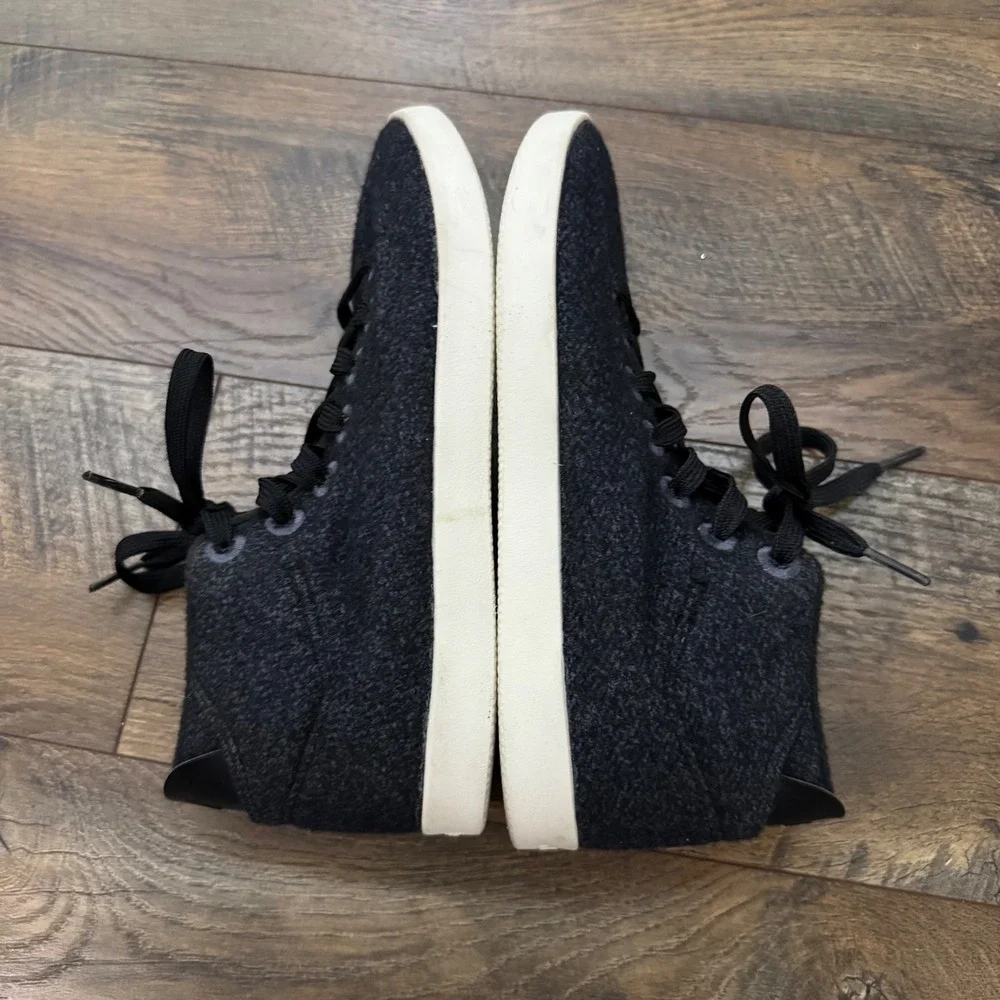 Allbirds Wool Piper Gray Black Charcoal Merino Wool Mid Top Sneakers Womens 8‎